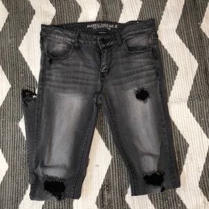 AEO Distressed Gray Denim